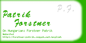 patrik forstner business card